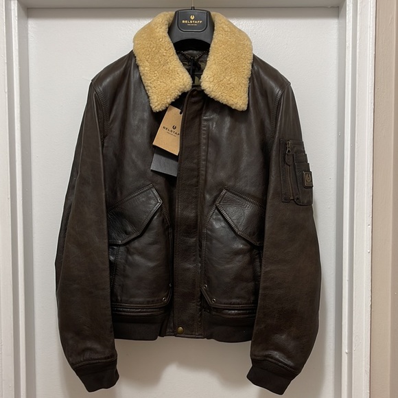 !SOLD! Belstaff Fur Collar Aviator Leather Jacket - Picture 9 of 15